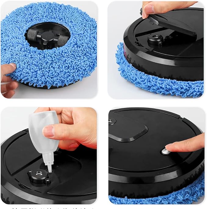 Mopping Machine Sweeping Robot Wet and Dry Dual-Purpose Mopping Machine with 4 Gears Automatic Mopping Machine for Wood Floor Marble Floor Tile Floor and Other Various Floor (Black)