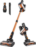 MOMAX Vacuum Cleaner for Home – Cordless Stick Vacuum with Powerful Suction Rechargeable Lightweight 45 Mins Runtime for Carpet Hard Floors Pet Hair Cat Litter (Orange &amp Black)