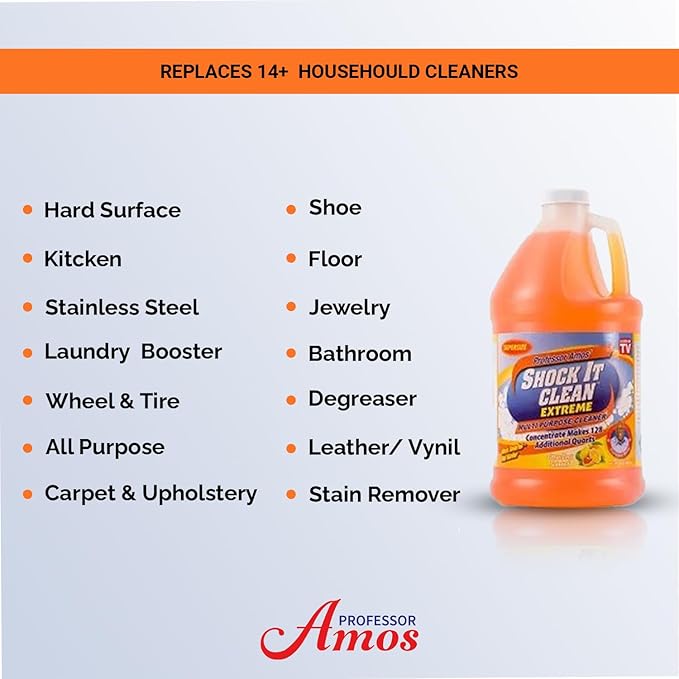 Professor Amos' Shock It Clean 64oz. All Purpose Concentrate Cleaner Make 128 Bottles (Citrus)