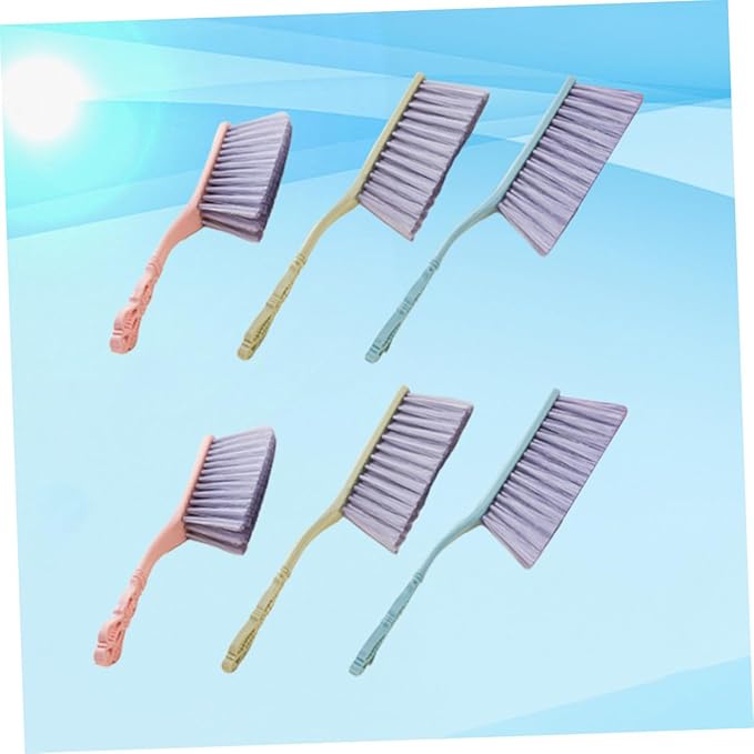 6pcs Household Cleaning Brushes with Hollow Handle Thickened Sofa and Bed Dusting Tools Multi-Color Pack for Furniture and Upholstery Cleaning