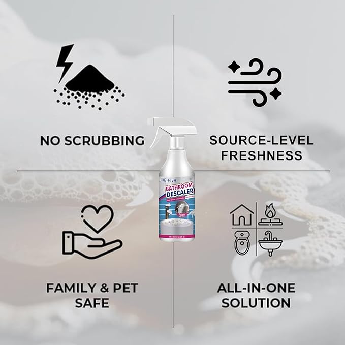 Stubborn Stains Cleaner - Advanced Foam Cleaner for Bathroom and Kitchen Surfaces Removes Tough Stains Without Scrubbing Safe for Tiles Toilets and Glass (8)