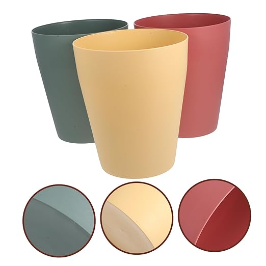 3Pcs Small Lidless Wastebasket Versatile Open Top Trash Can for Home Office and Bathroom Material for Easy Disposal and Capacity