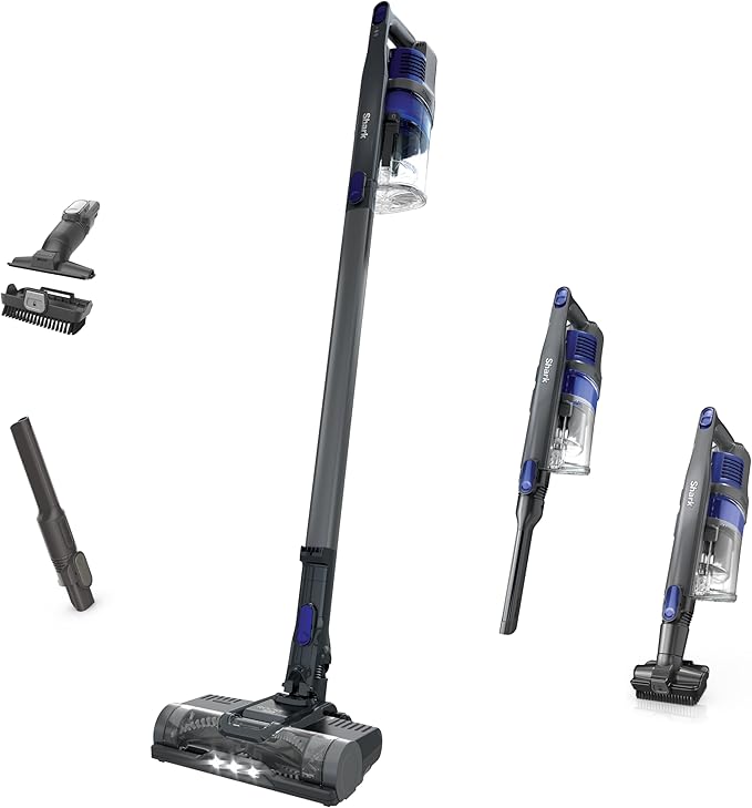 Shark | Pet Cordless Vacuum Cleaner | LED Headlights | Removable Handheld Vacuum for Pet Hair | Crevice Tool &amp Pet Multi-Tool Included | 40min Runtime | For Carpet &amp Hard Floors | Grey | IX141