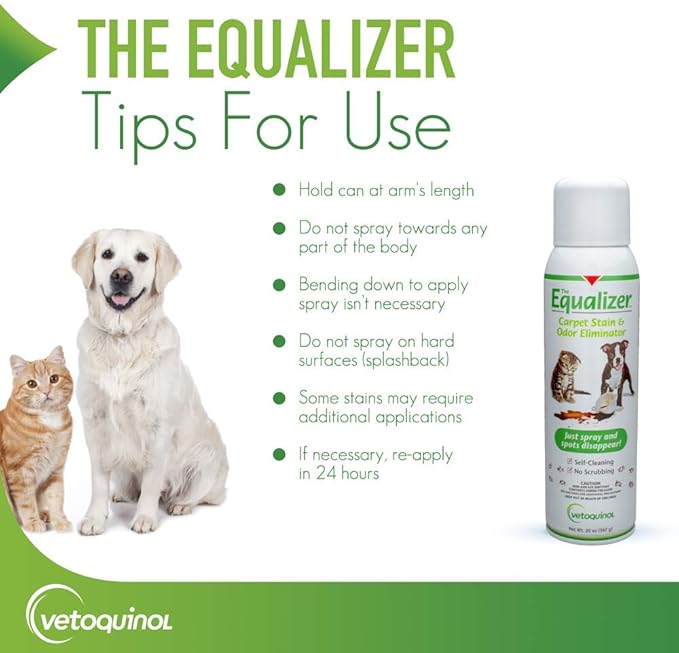 Vetoquinol Equalizer Pet Carpet Cleaner Stain Remover &amp Odor Eliminator Carpet Spot Cleaner 20oz