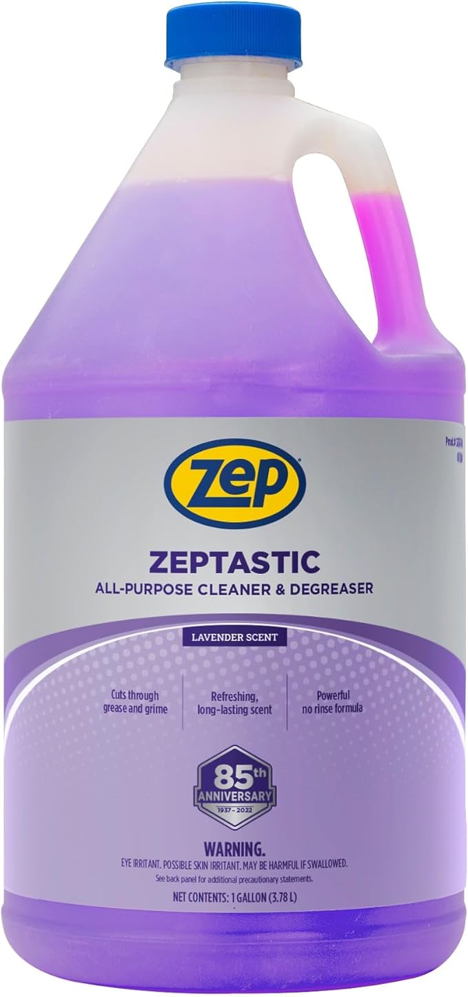Zep Zeptastic All-Purpose Cleaner and Degreaser - 1 Gallon (Case of 4) 325724 - Refreshing Lavender Fragrance Cuts Through Grease and Grime Powerful No Rinse Formula