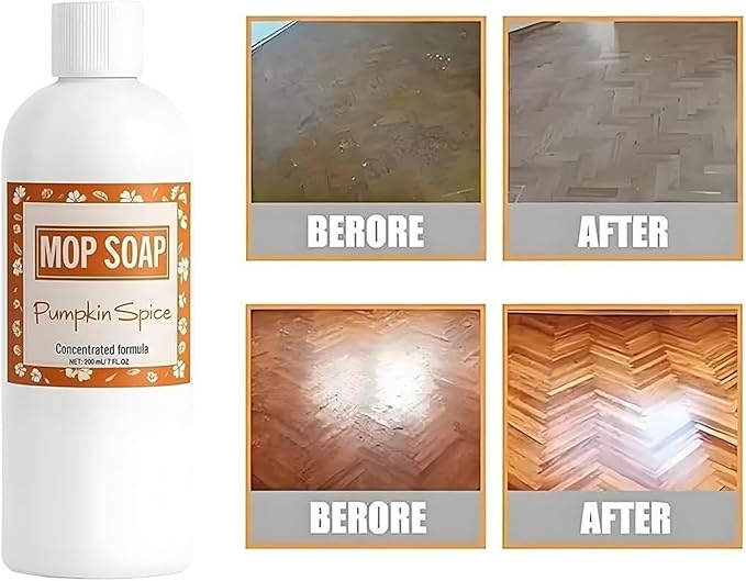 Pumpkin Spice Mop Soap Concentrated Multi-surface for Floor Cleaning Highly Scented Pumpkin Spice Floor Cleaner for Kitchen Bathroom and Home Use Long-Lasting Freshness 200ml