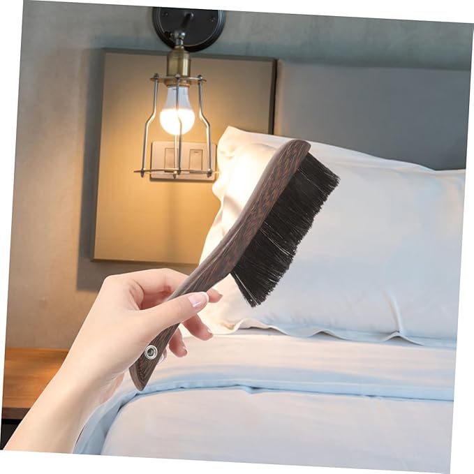 PRETYZOOM 2pcs Wooden Furniture Cleaning Brush with Soft Horsehair Bristles Portable Mini Broom for Instruments Keyboards and Dusting Surfaces