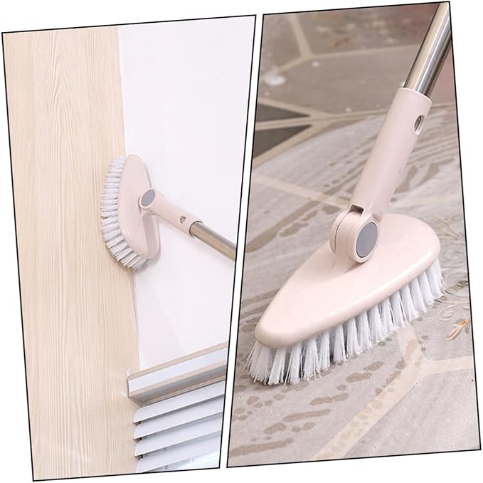 Bathroom Cleaning Brush Handle Ergonomic Rotatable Design for Hard Reach Areas for Floor and Toilet Cleaning Bristles