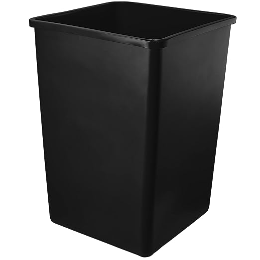 PRO&ampFamily 140 Qt. / 35 Gallon / 132 Liters Black Square Trash Can. Trash Bin Kitchen Garbage Can Waste Basket Recycle Bin
