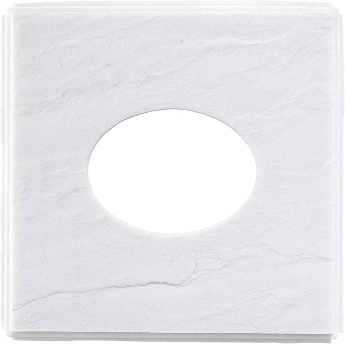 Nicole Miller - Tissue Box Cover Durable Resin Countertop Accessories with Textured Marble Design Fits Standard Tissues Modern Home Decor Dorm Room Essentials (Zen Collection White)