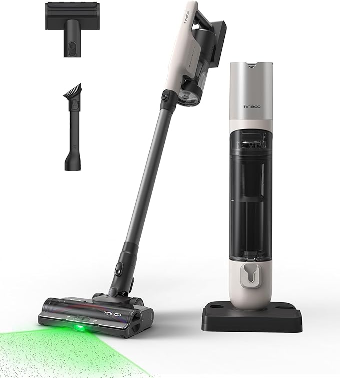 Tineco Pure ONE Station 5 Pro Cordless Vacuum Automatic Dust Collection Full-Path Self-Cleaning ZeroTangle Brush Up to 100 Minutes Runtime Stick Vacuum Cleaner for Pet Hair Carpet &amp Hard Flo