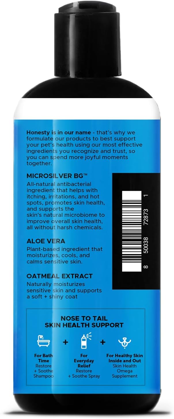 Pet Honesty Restore + Soothe 2 in 1 Shampoo + Conditioner for Sensitive Skin for Dogs &amp Cats - Dog Skin and Coat Supplement - Soothes Itching Irritation and Hot Spots (Coconut) - 16oz