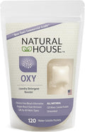 Natural House Oxy Boost - Probiotic Oxygen Whitener &amp Stain Remover Pods - Plant-Based - Color Safe - Fragrance Free - 120 Count