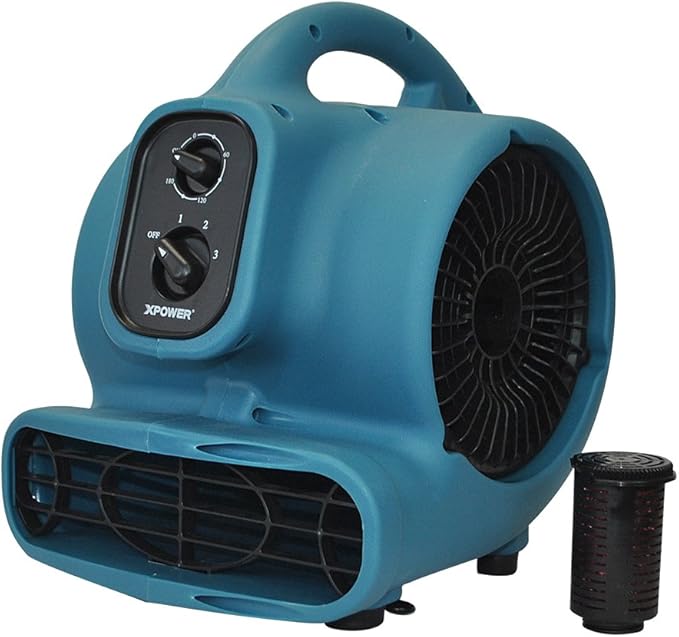 XPOWER P-450NT Freshen Aire 1/3 HP Scented Air Mover with Ionizer Timer &amp Freshener Beads Refill (Fresh Breez 8 oz)