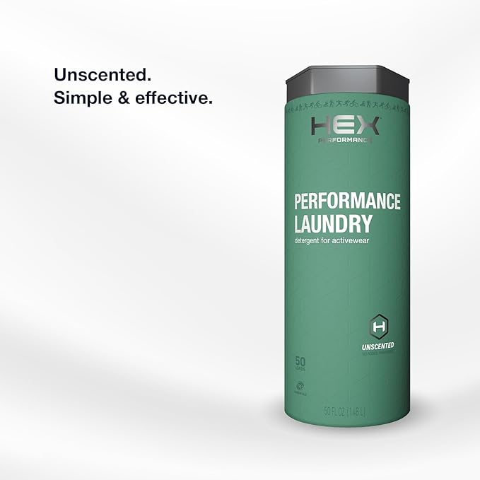 HEX Performance Laundry Detergent Unscented 100 Loads (Pack of 2) - Designed for Activewear Eco-Friendly Concentrated Formula