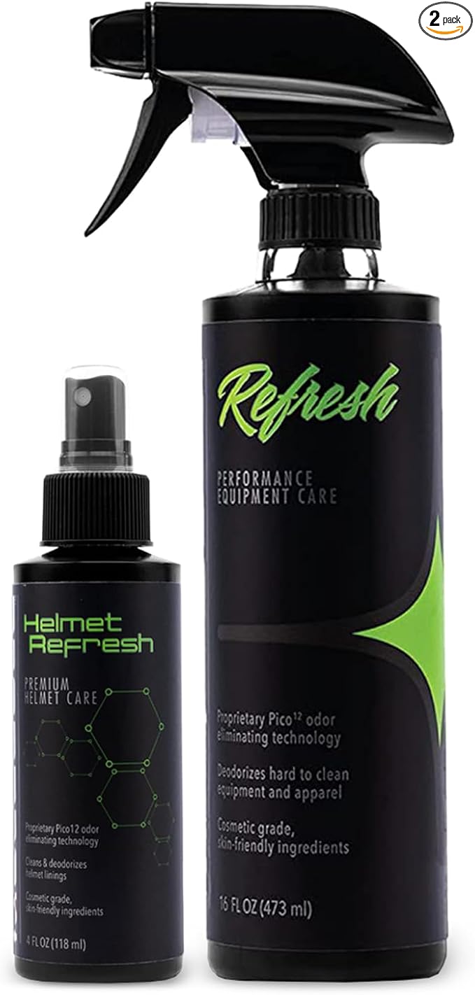 Molecule Helmet Refresh Premium Helmet Care Helmets Visors and Goggles Cleans and Deodorizes 4 Ounce Bottle &amp 16 Ounce Bottle