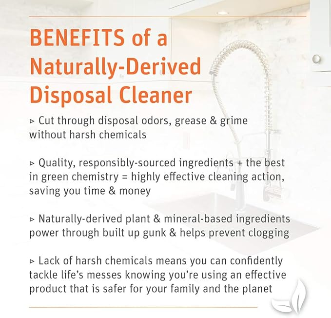 Grab Green Garbage Disposal Freshener and Cleaner Pods 48 Count Thyme Fig Leaf Scent Plant and Mineral Based Removes Odors Loosens Grime Prevents Clogging