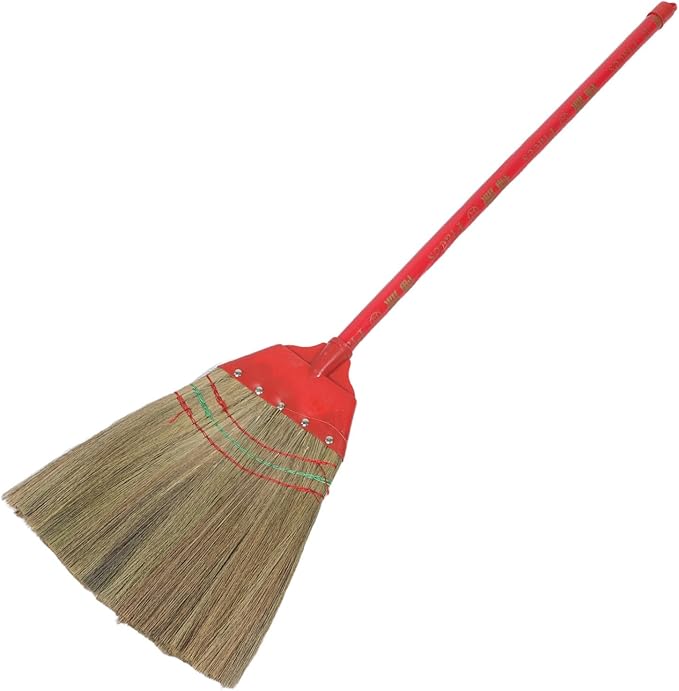 Vietnamese Straw Soft Broom Floor Cleaning Broom 39 Heavy-Duty Commercial Hand Brush for Sweeping Concrete Garage Courtyard Outdoor Indoor Kitchen