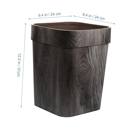 Plastic Household Trash Can with Pressing Ring Non-Slip Bottom Garbage Bin for Bedroom and Dining Room Smooth Surface Wastebasket for Rubbish Storage and Home Use