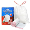 220 Count - Ultra Strong 13 Gallon Trash Bags – Tall Kitchen Trash Bags 24 x 27 18 Mic Drawstring Closure Durable &amp Leak-Resistant White
