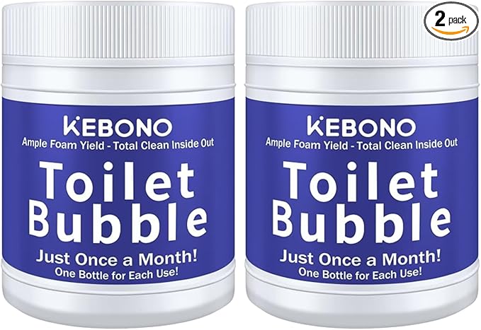 Toilet Cleaner - 2 Bottles Powerful Bathroom Cleaning Product Effectively Removes Stubborn Stains - Powder - 8.4 Ounces