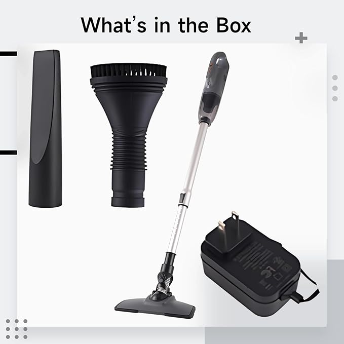 Cordless Vacuum Cleaner 6000-6500Pa Suction Home/Car Use Adjustable Pipe 120W 6000Mah Battery Multiple Attachments Wall Mount