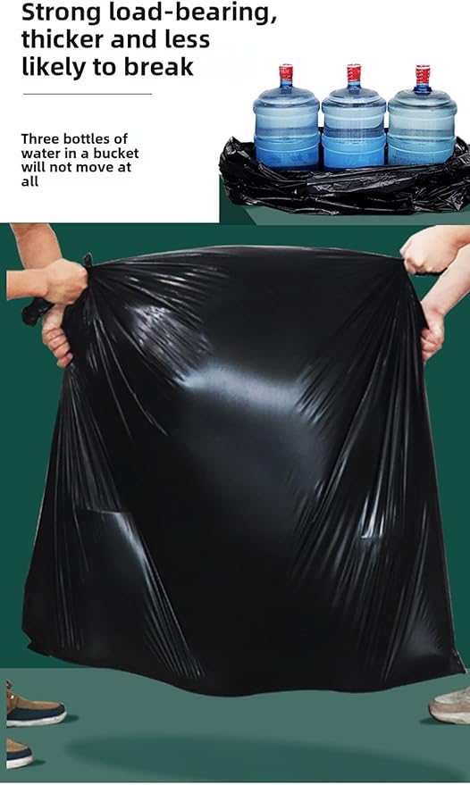 45-50 gallon 39.37 inches wide x 47.24 inches high Large garbage bag thick and oversized hotel oversized plastic bag disposable commercial and household use (80 pieces).