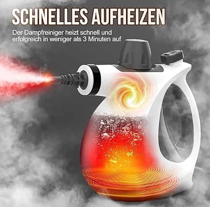 Multi Purpose Disinfection Steamer Powerful Handheld Steam Cleaner with 9 Accessories for Home Kitchen Bathroom Tile Grout and Furniture Cleaning.
