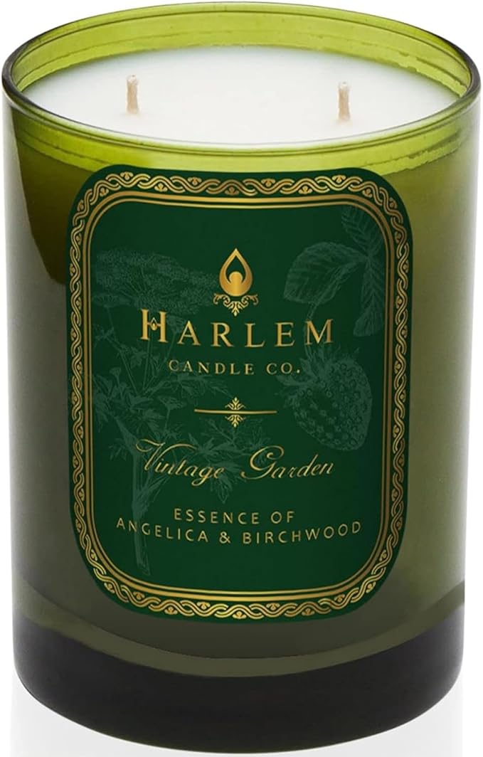 HARLEM CANDLE CO. Vintage Garden - Luxury Scented Soy Candle 11 oz - 80-Hour Burn Time | Wild Berry Rose Absinthe Angelica Strawberry Musk Birchwood | Scented Candles for Home