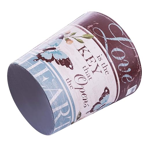 Lingxuinfo Scakbyer Trash Can European Style Waste Paper Bin Wastebasket Garbage Can Uncovered Waste Bin for Kitchen Bathroom Bedroom - Butterfly Pattern