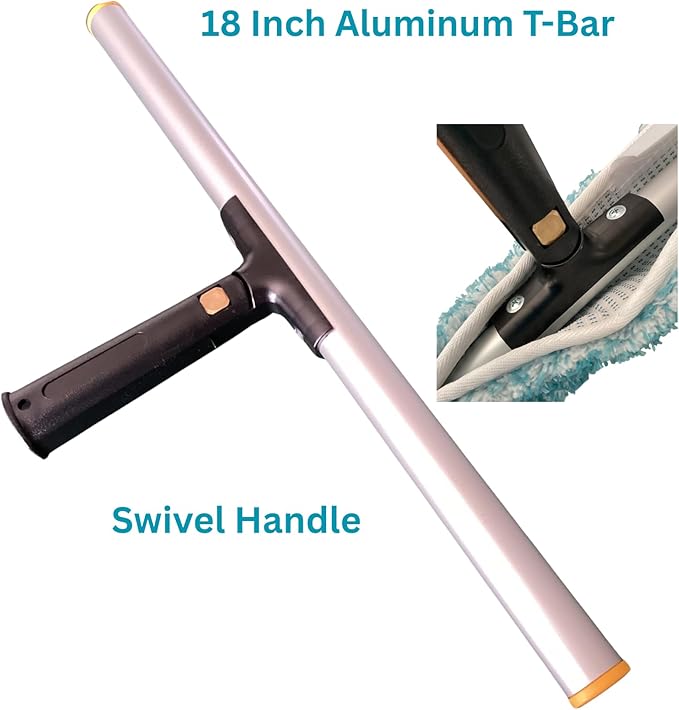 Window Squeegee 18 inch and Window Washer with Swivel Handle Professional Window Cleaning Kit Window Scrubber with Durable Aluminum T-Bar for Window Cleaning