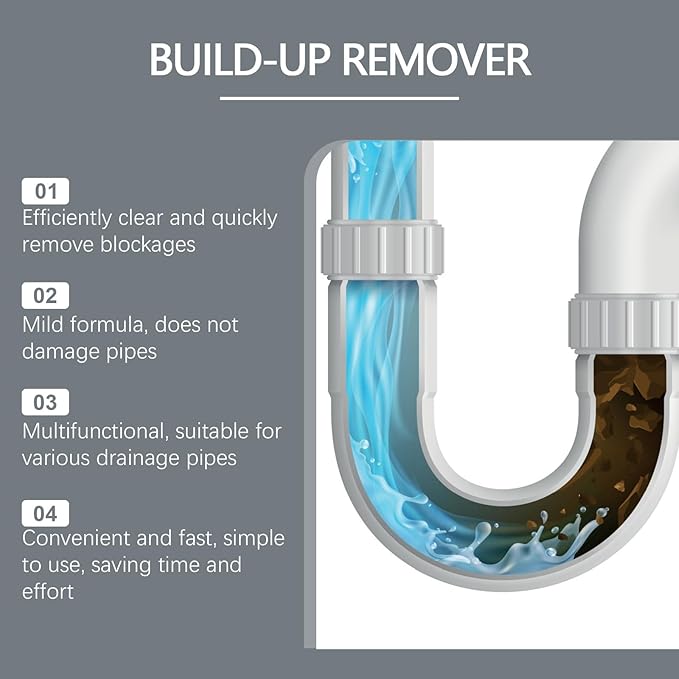 Powerful Pipe Dredging AgentPipeline Dredging Agent for Kitchen and Toilet PipelinesKitchen Sink Drain and Pipe CleanerDrain Clog Remover (2PCS)