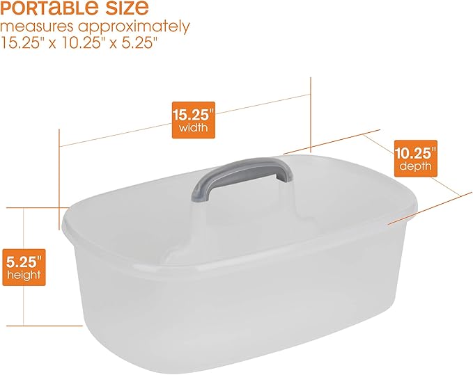 Casabella Plastic Multipurpose Cleaning Storage Caddy with Handle 1.5-Gallon Clear
