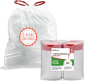 2-4 Gallon Trash Bags Drawstring 100 Count White &amp Unscented Small Garbage Liners