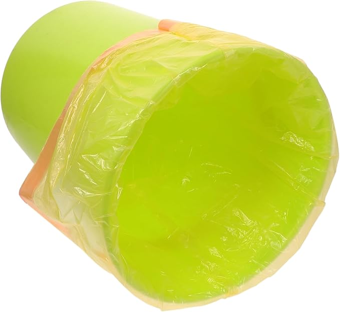 GANAZONO 10 Packs Disposable Drawstring Plastic Trash Bags with Handles Sturdy Household Waste Container for Bathroom Bedroom Office Kitchen Use