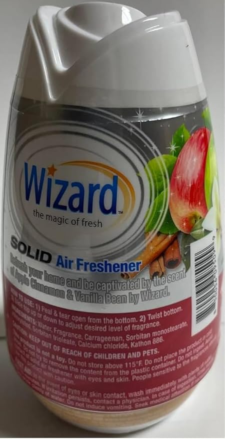 Wizard The Magic of Fresh gel Air Freshener solid air freshener 7.8 oz Apple cinnamon/vanilla bean (Pack of 12)