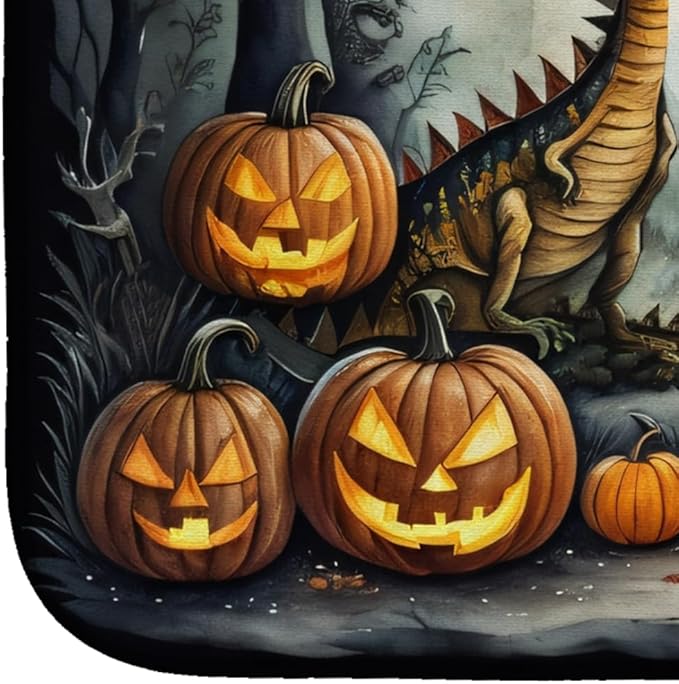 Caroline's Treasures DAC2239DDM Dinosaurs Spooky Halloween Dish Drying Mat Absorbent Dish Drying Mat Pad for Kitchen Counter Dish Drainer Mat for Countertop 14 x 21 Multicolor