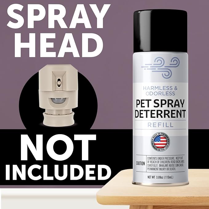 Compatible Refill for PetSafe SSSCat Motion Sensor Device [2 Pack] Gentle Pet Training Aid for Home Boundaries – Non-VOC Family-Safe Spray – Made in The USA. Holds about 75-100 Sprays Per Can