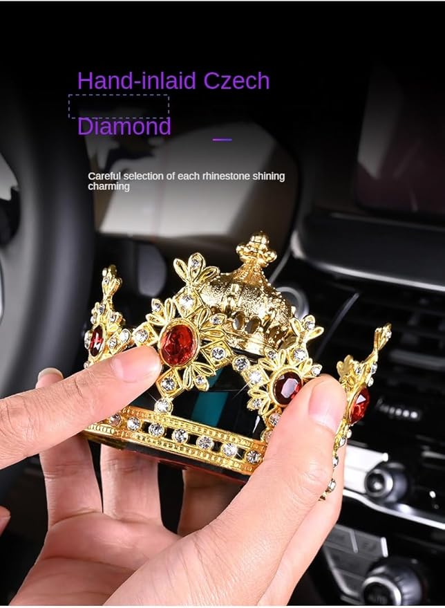 Crown-Shaped Car Air Freshener: Elegant Design Long-Lasting Scent Easy to Use (Red)