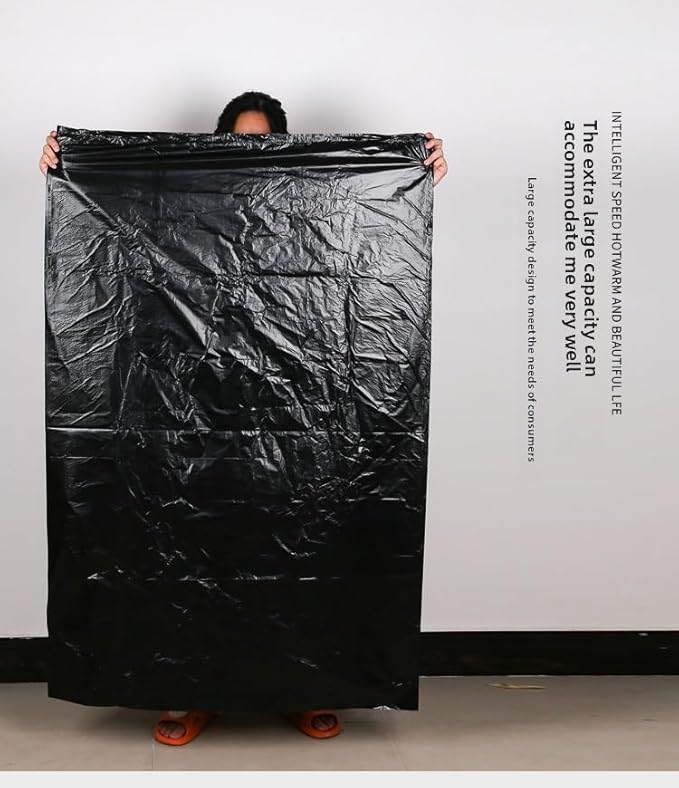 70 gallon 47.24 inches wide x 55.12 inches high Large garbage bag thick and oversized hotel oversized plastic bag disposable commercial and household use (40 pieces).