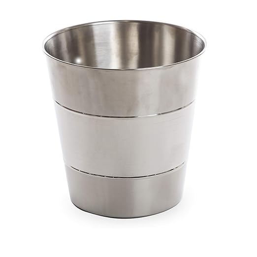 BINO Metal Waste Basket for Home Office Bathroom Dorm Kitchen and More | Trash Can Bin for Bedroom | Desk Trash Can | Home Essentials