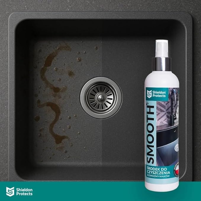 Shieldon Sink Care Kit – Cleaner &amp Nano Sealer for Granite Composite Ceramic &amp Natural Stone Sinks – Restores Shine Repels Stains Grease &amp Hard Water – 2 Sponges &amp Microfiber Cloth