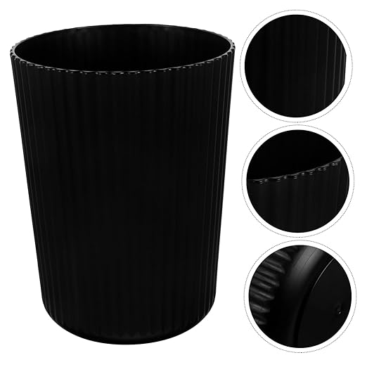 STOBAZA Plastic Wastebasket Trash Can Large Garbage Bin Bedroom Kitchen Bathroom Portable Design