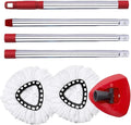 Triangle Base Spin Mop Replacement Kit with Adjustable Handle and 2 Refills
