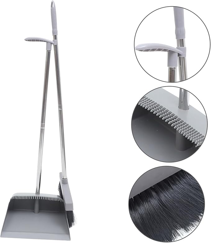 1Set Long Handle Broom and Dustpan for Home Soft Bristles Cleaning Accessories Durable and Ergonomic Design for Effortless Floor Sweeping