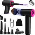 Handheld Car Vacuum Portable Cordless - Mini Portable | Dual Suction (7500pa &amp 12000pa) | 4-in-1 Vacuum Cleaner Blower Inflator Deflator &amp Air Duster for Car Home Kitchen Pet Hair Offi