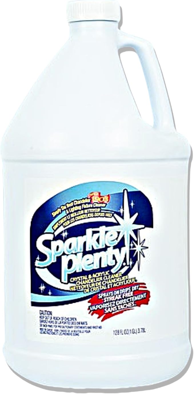Sparkle Plenty Chandelier Cleaner Drip Dry Spray No Wipe -Dust Remover &amp Streak Free Glass Cleaner Spray for Chandelier Crystals &ampWindow Screen Surface -Versatile Household Cleaning Supplies(1