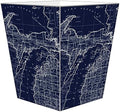 Marye-Kelley-Northern Michigan Wastepaper Basket Decoupage Wood Decorative Wastebasket for Kitchen Bathroom Bedroom Living Room Handmade Made in The USA