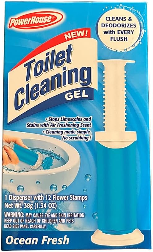 Toilet Cleaning Gel Cleans &amp Deodorizes with Every Flush 1 Dispenser with 12 Flower Stamps 1.34 oz (2 Count) Stops Limescales and Stains with Air Freshener Scent