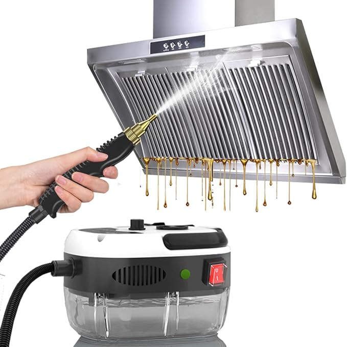 High Pressure Steam CleanerPortable Handheld High Temperature Steam Cleaner for Household Car Decoration Kitchen Bathroom Furniture with 3 BrushWhite